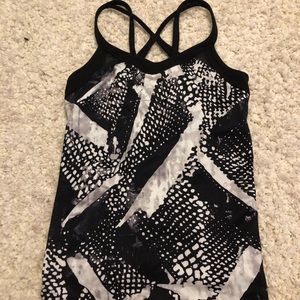 Black and White Lululemon Workout Tank